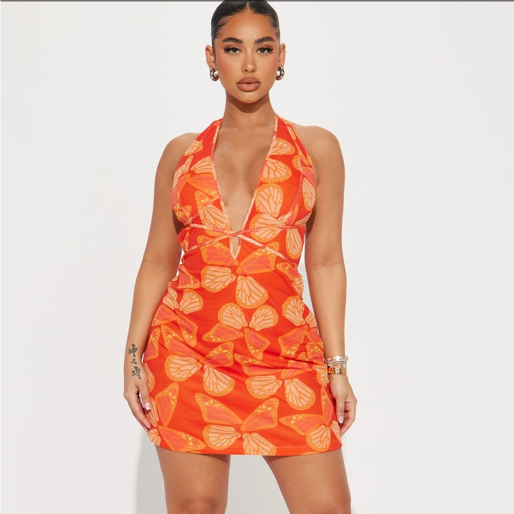 Butterfly Orange Dress